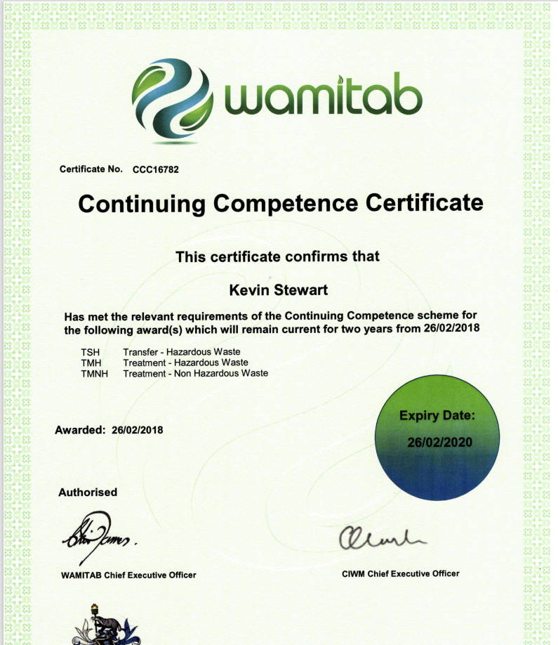 Waste Consultancy and COTC Site Cover Pure Health & Safety